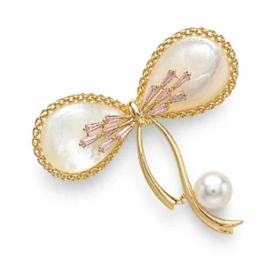 Mother-of-Pearl Bow Brooch
